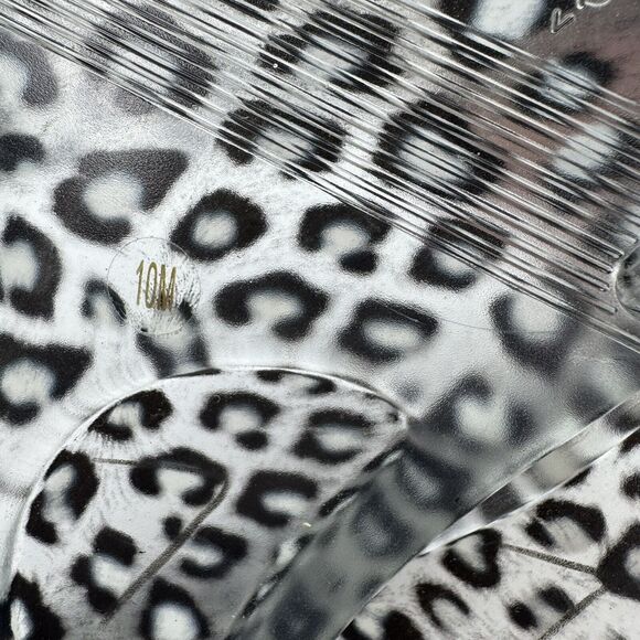 Anthropologie Matisse Clear Jelly Slides Animal Print Size 10 Beach Flip Flops - Picture 7 of 8